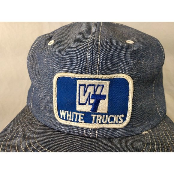 WHITE TRUCKS WT K-Brand Cap Trucker Hat Snapback Baseball Vintage 80s denim - Picture 3 of 9